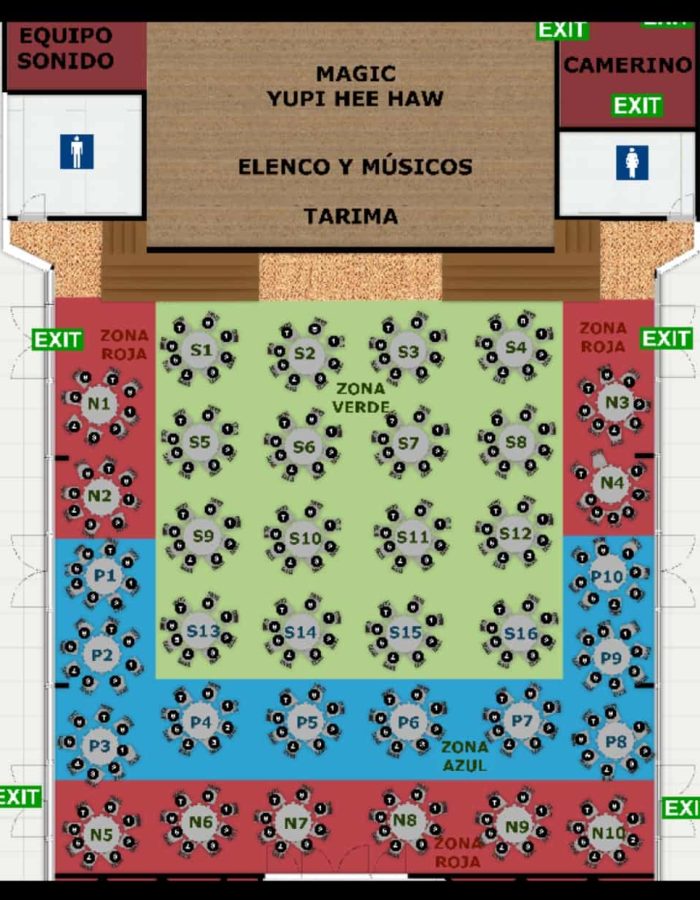 Plano de mesas y sillas real MAGIC